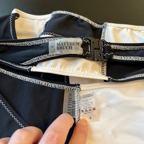 SALE! MATTHEW BRUCH Daria Colorblock High-Cut Checkered Bikini NWT - Picture 6 of 7